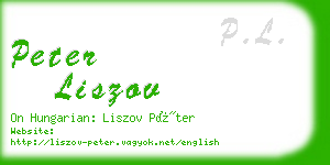 peter liszov business card